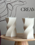 Wavy Pillar Soy Wax Candle: Unique Home Decor