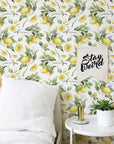 Lemon Tree Wallpaper | Removable Self-Adhesive Wallpaper | Pasted Mural for Temporary Feature Wall Decor