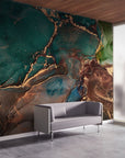 Botanical Wallpaper Marble Art Peel and Stick | Wonderwallsboutique