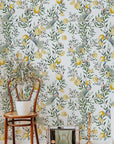 Chinoiserie Wallpaper | Peel and Stick or Traditional | Watercolor Peacock with Tree Wall Mural | Self Adhesive Floral Wallpaper | Removable