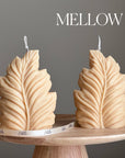 Handmade Leaf Pillar Soy Candle | Home Decor
