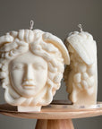 Medusa Soy Wax Candle: Large Sculptural Woman Head Statue-1