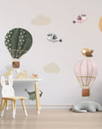 Ballon Balloon and Birds, Clouds Wall Decals for Nursery and Kids' Room