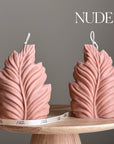 Handmade Leaf Pillar Soy Candle | Home Decor