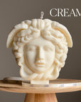 Medusa Soy Wax Candle: Large Sculptural Woman Head Statue-3