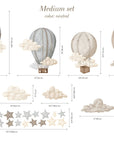 Dreamy Hot Air Balloons and Stars Wall Sticker for Nursery and Kids' Room