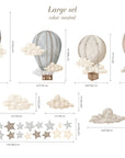 Dreamy Hot Air Balloons and Stars Wall Sticker for Nursery and Kids' Room