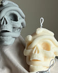 Skull Candle with Snakes: Spooky Halloween Soy Wax Decor-4