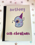 Cool quirky birthday party cell-ebrations anatomical cell biology science card