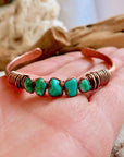 Raw Turquoise Cuff - Electroformed Copper | Handmade by Blackbird & Sage