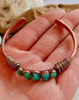 Raw Turquoise Cuff - Electroformed Copper | Handmade by Blackbird & Sage
