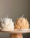 Large Lotus Soy Candle: Handmade Home Decor Gift-0