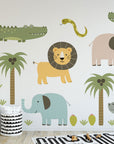 Cute Safari Animals Wall Decal for Kids | Removable Peel and Stick Wall Decals | African Animals Wall Stickers