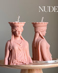 Caryatid Statue Candle: Sculptural Soy Wax Pillar Candle-2