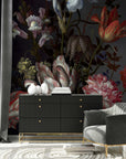 Dutch Dark Classic Floral Removable Wallpaper | Wall mural | Peel and Stick | Floral Wallpaper | Self Adhesive | Temporary mural