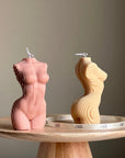 Geometric Woman Torso Candle: Handmade Vegan Soy Wax Sculpture-2