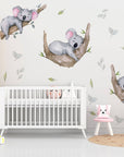 Sleeping Koala Nursery Wall Decal | Australian Forest Nursery Decor | Kids Room Nursery Stickers