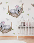 Sleeping Koala Nursery Wall Decal | Australian Forest Nursery Decor | Kids Room Nursery Stickers
