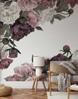 Classic Peonies Wall Art | Removable Wallpaper | Peony Bouquet | Floral Wall Mural | Peony Painting Wall Sticker | Floral Decal | Flower