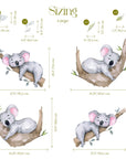 Sleeping Koala Nursery Wall Decal | Australian Forest Nursery Decor | Kids Room Nursery Stickers