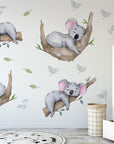 Sleeping Koala Nursery Wall Decal | Australian Forest Nursery Decor | Kids Room Nursery Stickers