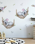 Sleeping Koala Nursery Wall Decal | Australian Forest Nursery Decor | Kids Room Nursery Stickers