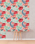 Red Poppy Flowers Wallpaper, Peel and Stick Wallpaper, Wall Mural, Self Adhesive Wallpaper, Pre-Pasted, Wall Art, Nursery Decor, Floral Wall
