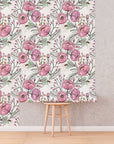 Purple Floral Wallpaper | Watercolour Flower Mural | Poppy Wallpaper