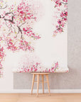 Spring Cherry Blossom Removable Wallpaper | Watercolor Wall Mural | Peel and Stick Wallmural | Floral Mural | Wall Murals