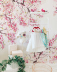 Spring Cherry Blossom Removable Wallpaper | Watercolor Wall Mural | Peel and Stick Wallmural | Floral Mural | Wall Murals