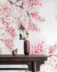 Spring Cherry Blossom Removable Wallpaper | Watercolor Wall Mural | Peel and Stick Wallmural | Floral Mural | Wall Murals