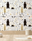 Watercolour Forest Wallpaper | Woodland Animal Wallpaper | Kids Wallpaper