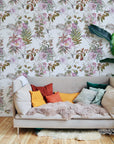 Bright Tropical Wallpaper | Self Adhesive Removable and Regular Wallpaper | Flamingo Wall Mural | Tropical Print Wallpaper