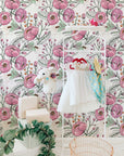 Purple Floral Wallpaper | Watercolour Flower Mural | Poppy Wallpaper