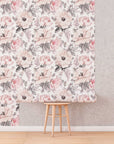Soft Pink Abstract Roses Wallpaper | Floral Wallpaper Peel and Stick | Removable Wallpaper | Watercolor Wallpaper | Flower Wallpaper Mural
