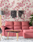 Cherry Blossom Mural | Japanese Sakura Flowers | Blooming in Spring Peel and Stick Wallpaper | Removable Wallpaper Watercolor