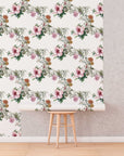Boho Floral Wallpaper Peel and Stick | Boho Hand Drawn Floral Wallpaper | Removable Wallpaper | Unpasted Wallpaper | Pre-Pasted Wallpaper