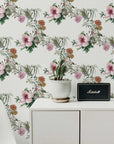 Boho Floral Wallpaper Peel and Stick | Boho Hand Drawn Floral Wallpaper | Removable Wallpaper | Unpasted Wallpaper | Pre-Pasted Wallpaper