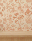 Mushroom Wallpaper | Orange Wallpaper | Mid Century Modern Wallpaper | Kids Mushroom Peel and Stick Wallpaper | Vintage Wallpaper