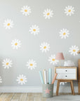 Whimsical Daisy Wall Decals - Nursery Vinyl Stickers - Floral Wall Art for Kids' Rooms