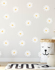 Whimsical Daisy Wall Decals - Nursery Vinyl Stickers - Floral Wall Art for Kids' Rooms