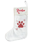 Personalised Pet Christmas Stocking with Paw Print