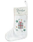 Personalised Pet Christmas Stocking with Paw Prints & Gift Design
