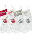 Personalised Pet Christmas Stocking with Paw Print