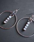 Pearl Hoops in Copper & Bronze - Boho | Handmade by Blackbird & Sage
