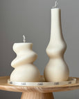 Irregular Pillar Candle Duo