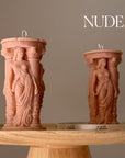 Caryatid Greek Column Soy Candle: Handmade Home Decor-1