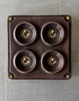 4 Gang 2 Way Antique Copper Metal Surface Mounting Conduit Light Switch
