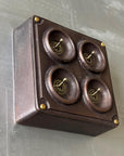 4 Gang 2 Way Antique Copper Metal Surface Mounting Conduit Light Switch