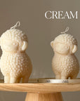 Cute Sheep Soy Pillar Candle | Handmade Nursery Decor-2